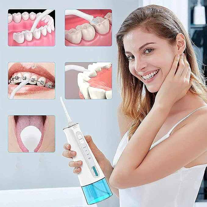 Cordless Water Flosser300ML Water Tank Dental Oral Irrigator with 3 ModesIPX 7 Waterproof for Home and Travel