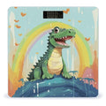 Digital Bathroom Scale for Body Weight Scale with Bright LCD Display High Accuracy Step-On Technology Auto On/Off A Cute Crocodile on A Rainbow Background Digital Scales 400 Lbs /180kg