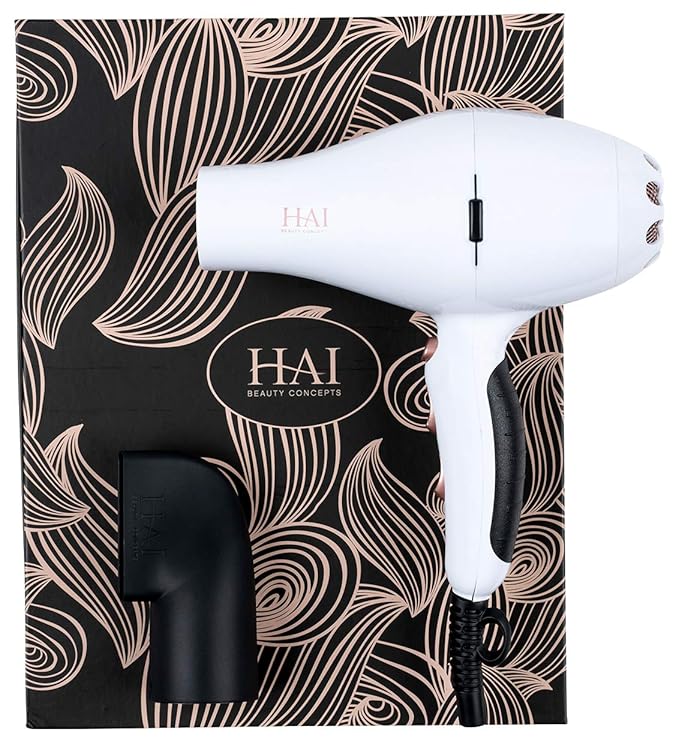 Air Lux Hair Dryer with Styleflow Nozzle by HAI - Professional Lightweight Ergonomic Blow Dryer with Patented Styleflow Nozzle for Styling Comfort