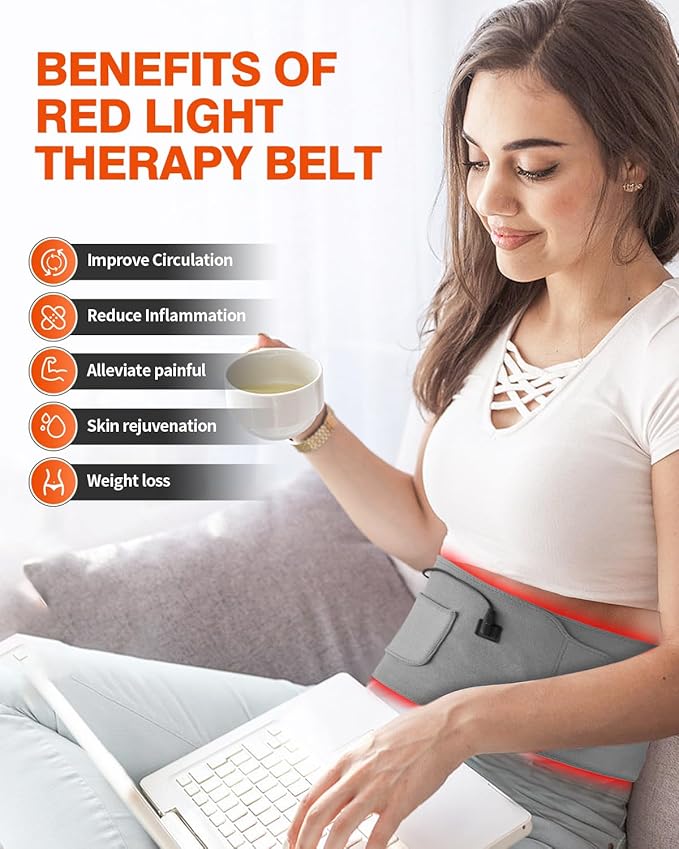 Red Light Therapy Belt Infrared Red Light Therapy for Body Red Light Wrap with Timer for Back Shoulder Waist Muscle Pain Relief