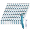 Disposable Razors Bulk Blue Razors Individually Wrapped Bulk With Shaving Cream For Hotels Shelters Homeless Nursing Homes Charities Churches (100-PACK)