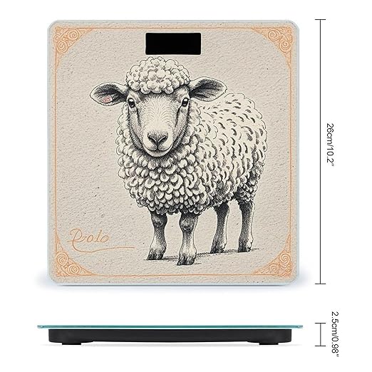 Hand Drawn Sheep Scale for Body Weight Smart Scales Digital Bathroom Scale High Precision Weighing Scales with Large Display Weighing Machine for People