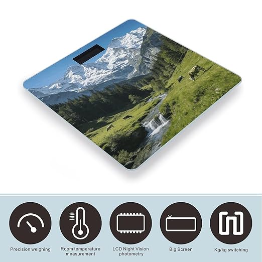 Lucerne Smart Scale for Body Weight Digital Bathroom Scale Toughened Glass Weight Scale with Large LCD Backlight Display High Precision Scales Weighing Machine
