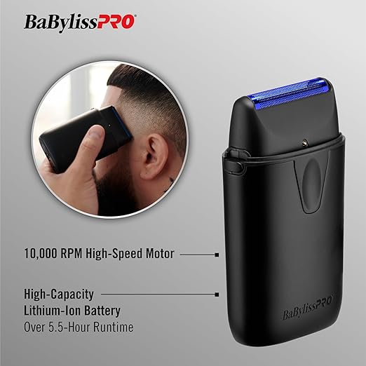 Bundle of BaBylissPRO UVFOIL Single Foil UV-Disinfecting Metal Shaver + BabylissPRO® UVFOIL Single Replacement Foil with Cutters Matte Black