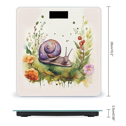 Lovely Snail Bathroom Scale Large LCD Backlight Display Digital Scale Rounded Corners Body Scales Automatic Power On/Off Bathroom Scales for Home Bedrooms