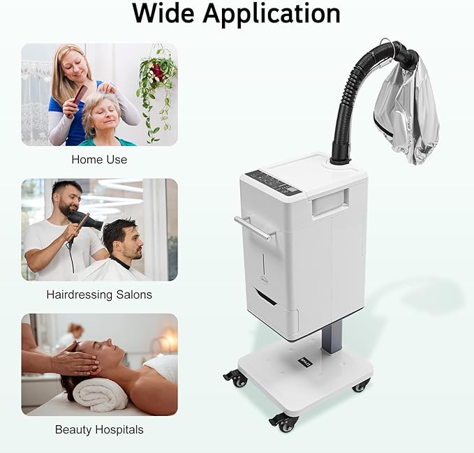 Vertical Nano Hair Steamer Nano Steamer Anion Hair Dyeing Machine 110V 500W Nano Hair Steamer Hair Color Processor Stand Up Base Salon Spa Equipment with Smart Touch Control&ampDrawer Kettle 33.8
