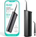 quip Water Flosser with Replacement Tip - Cordless Water Flosser with Adjustable Pressure - Teeth Cleaner Pick with 360 Degree Rotating Replaceable Tip Rechargeable Water Dental Pick - All-Black
