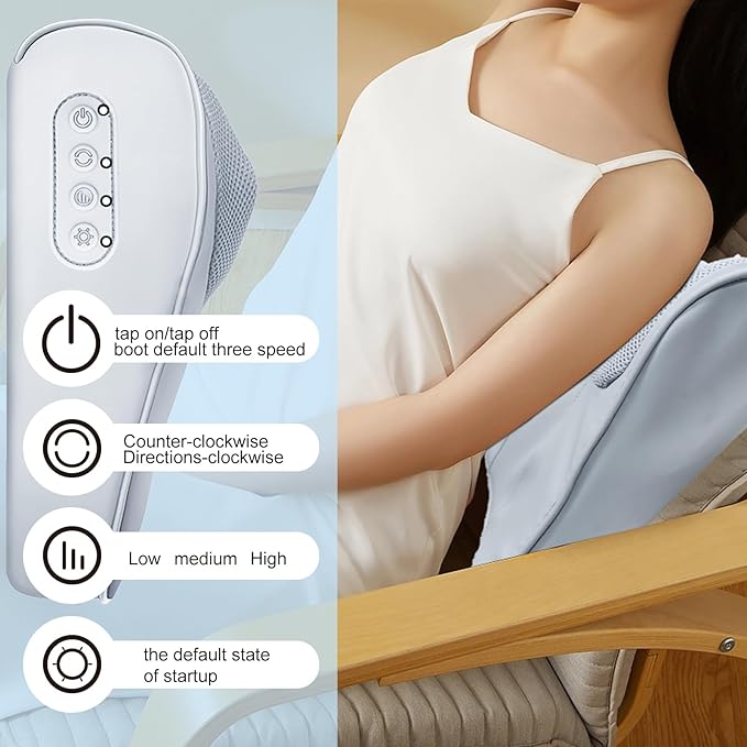AISZG Neck MassagerBack Massager with HeatShoulder Deep Tissue Massager3D Deep Kneading Massage PillowGifts for Her/Boyfriend/Him/Women/Men