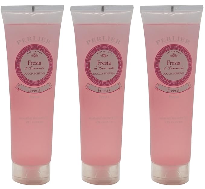 Perlier:Fresia di Lanzarote Foaming Shower Gel Freesia Scent 8.4 Fluid Ounces (250mL) Tube Pack of 3 [ Italian Import ]