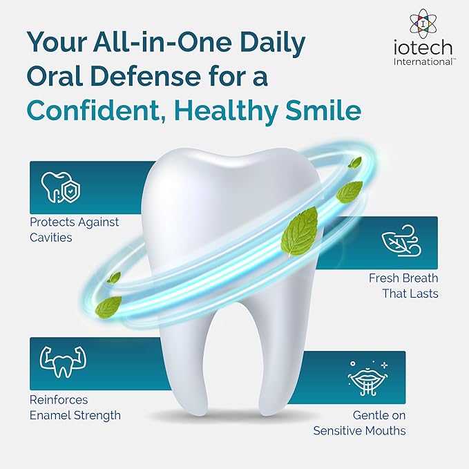 ioRinse AC Anticavity Fluoride Mouthwash - Alcohol-Free Molecular Iodine Mouth Wash Fights Tooth Decay &amp Protects Enamel - Safe Mint Rinse for Sensitive Mouths - Potent Bad Breath Protection