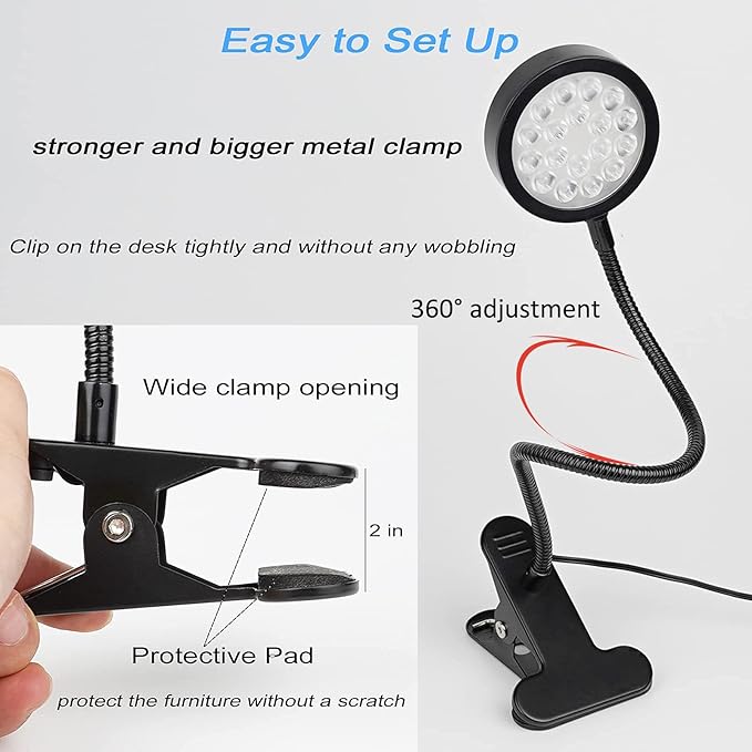 Red Light Therapy for Face and Body 18 LEDs 660nm Red and 850nm Near Infrared LED Red Light Therapy Light with Angle Adjustable and Clip Suitable for Body at Home Skin Care Pain Relief