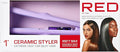 Red by Kiss 1 Ceramic Styler Flat Iron Up to 450 F Variable Heat Settings for Silky Smooth Hair Professional Ceramic Plates Tangle-Free Swivel Cord (Purple)