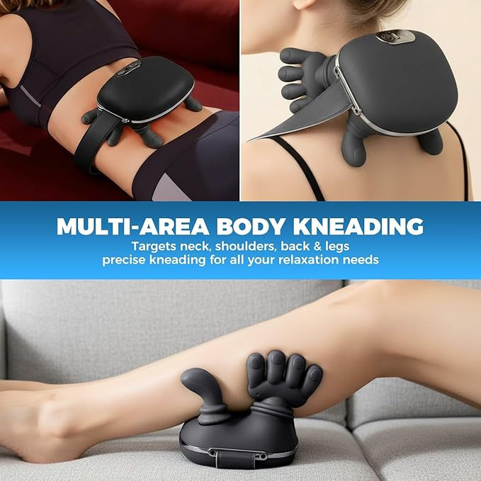 Shoulder &amp Neck Massager with Heat 4D Bionic Heated Neck Massager with Fingers Simulates a Real Palm Massage for Comfort 3 Intensity Levels + 2 Heat Settings Relax Muscle Tension