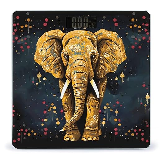 Abstract Elephant Smart Scale for Body Weight Accurate Bathroom Scale with LED Display Digital Weight Scales Weighing Machine High Precision Scales for Bath Home