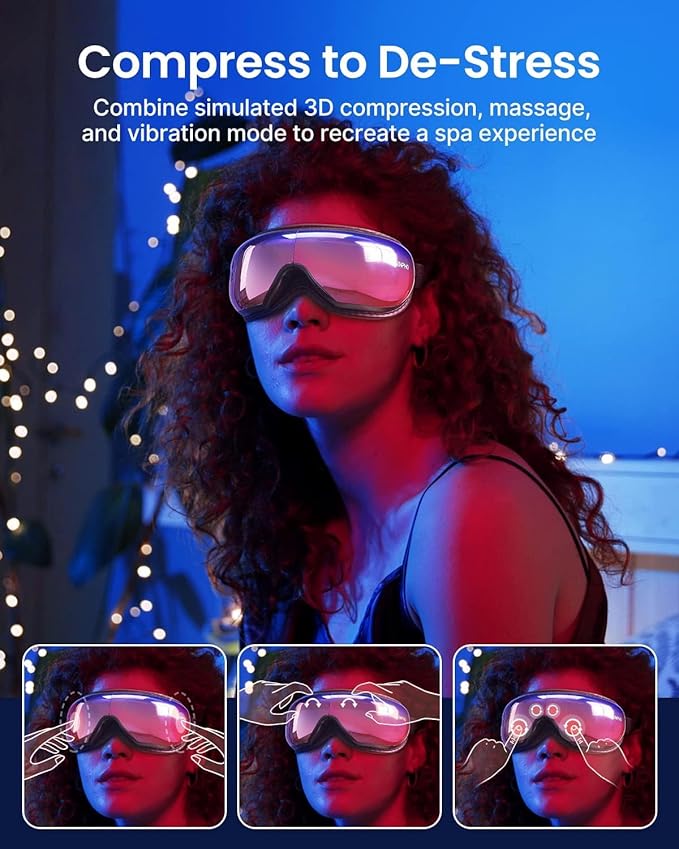 RENPHO Eye Massager with Heat Mothers Day Birthday Gifts for Mom Women Men Her FSA Eligible HSA Eye Mask for Migraine ReliefSleep Mask for Dry Eyes Relax Reduce Strain for Men Dad Eyeris 1
