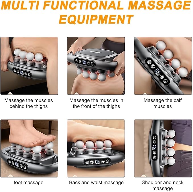 16-Head deep Tissue Massager 2026 Upgraded Version Portable 16-Head Massage Gun Set 30 Intensity Levels and 3 Smart Modes Suitable for Neck Shoulders Upper arms and Buttocks(White)