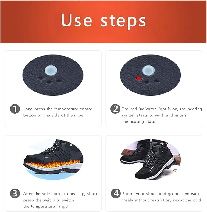 Electric Warm Shoes Winter Heating Charging Foot Cushion with 3 Temperature Settings Electric Foot Warmers Heating Shoes to Keep Feet Warm for Outdoor and Intdoor Safe UseBlack GreenMale 40