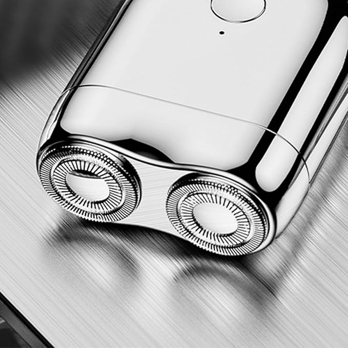 Portable Electric Shaver Beard Trimmer Shaver Double Head Men Hair Trimmer Shaver Double Head Shaver Water Washable Type C Rechargeable Shaver(C)