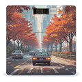 Red Maples on The Roadside Bathroom Scale for Body Weight Bathroom Weighing Scales with Back Lit LED Display Sturdy Tempered Glass Body Weight Bathroom Scale 400lb Weighing