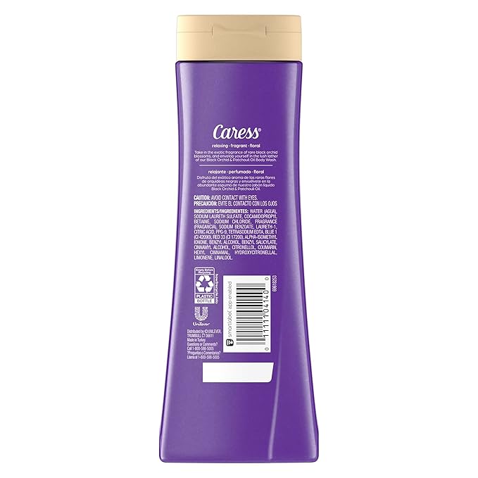 Caress Body Wash Black Orchid &amp Patchouli Oil To Relax and Recharge Relaxing Fragrant Body Soap 20 fl oz (Pack of 2)