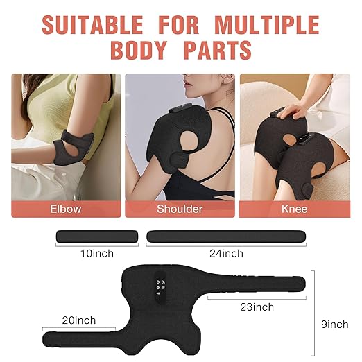 Red Light Therapy &amp Vibration Massage Knee Brace 660nm&amp850nm Near Infrared Light Therapy Heated Knee Massager for Pain Relief A Pair of Knee WrapHeating Pad for Faster Recovery