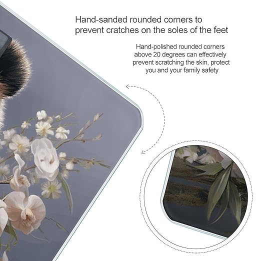 Panda with Flower Scale for Body Weight Highly Accurate Digital Bathroom Scale Sturdy Tempered Glass Weighing Scales with LCD Display Fashion Body Fat Smart Scales 400lb