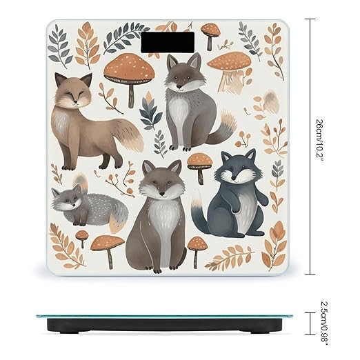 Woodland Raccoon Animals Weight Scale Large Bathroom Scales Digital Weight with Bright LED Display Non Slip Automatic Weighing Scale Fashion Weighing Machine for Body