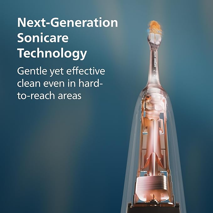 Philips Sonicare 7300 Series Electric Toothbrush - Next-Generation Sonicare Technology Pressure Sensor 12 Brushing Settings SmarTimer 21-Day Runtime Travel Case Navy Blue HX7423/05