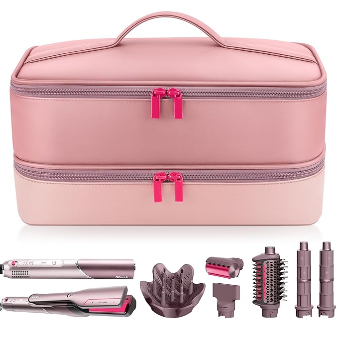 Adworte Travel Hair Dryer Case for Shark FlexFusion Portable Hair Tools Bag Double-Layer Storage Carrying Case for Shark FlexStyle Blow Dryer FlexFusion &amp Fusion Air Straightener Attachments Ho
