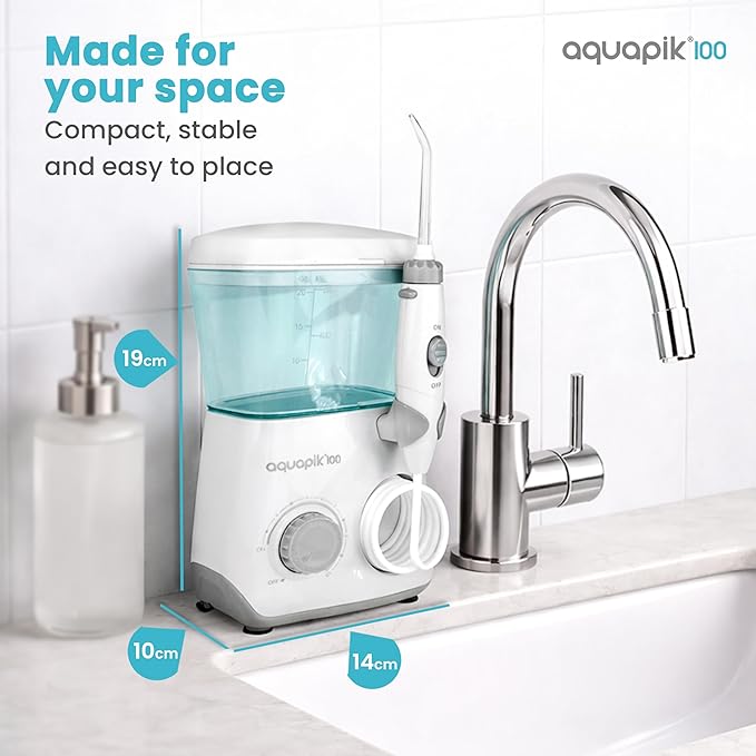 Bostontech® Water Flosser Deep Oral Cleaning with Electric Power Oral irrigator with 10 Adjustable Pressure Levels 9 Nozzles Includes Special Nasal tip 600 ml Tank Ideal for Gums Braces Implants