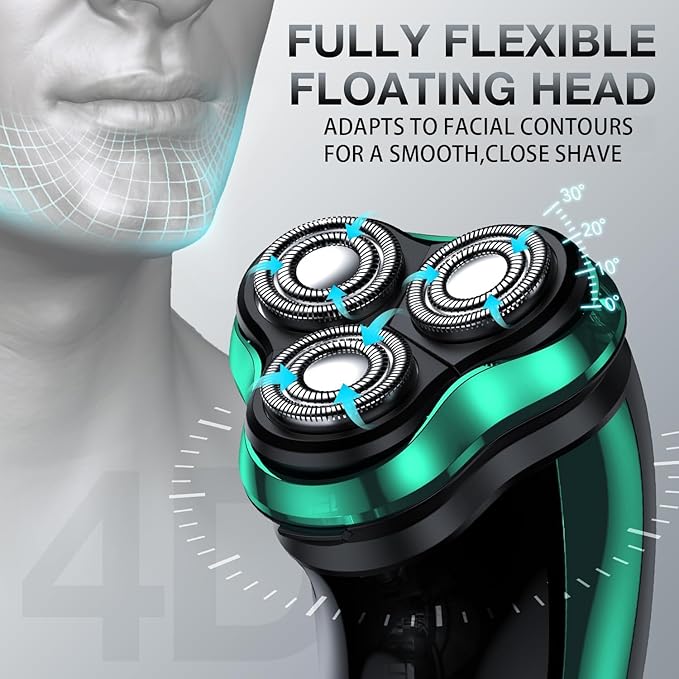 Electric Razor for Men Cordless Rechargeable Rotary Shaver with Pop-Up Trimmer IPX6 Waterproof Wet &amp Dry Electric Razor Includes Charging Stand – Mens Electric Shaver for Face and Travel