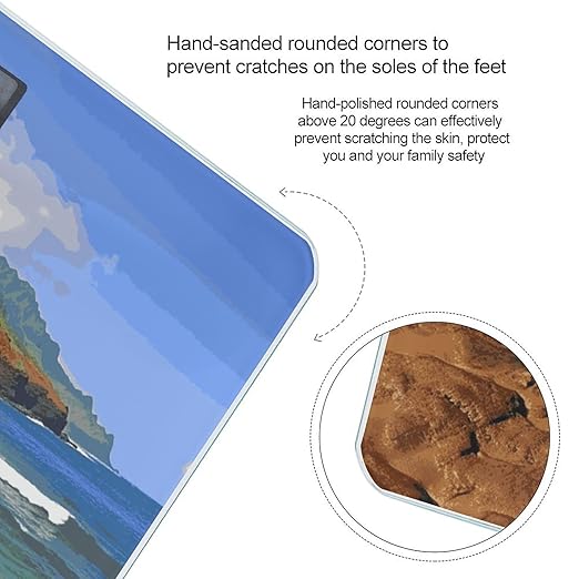 Kauai Hawaii Seashore Bathroom Scale Ultra-Bright Liquid Crystal Screen Weight Scale Accurate Bathroom Body Scales for Body Weight Bathroom Pet Home Bedroom Gift-Giving