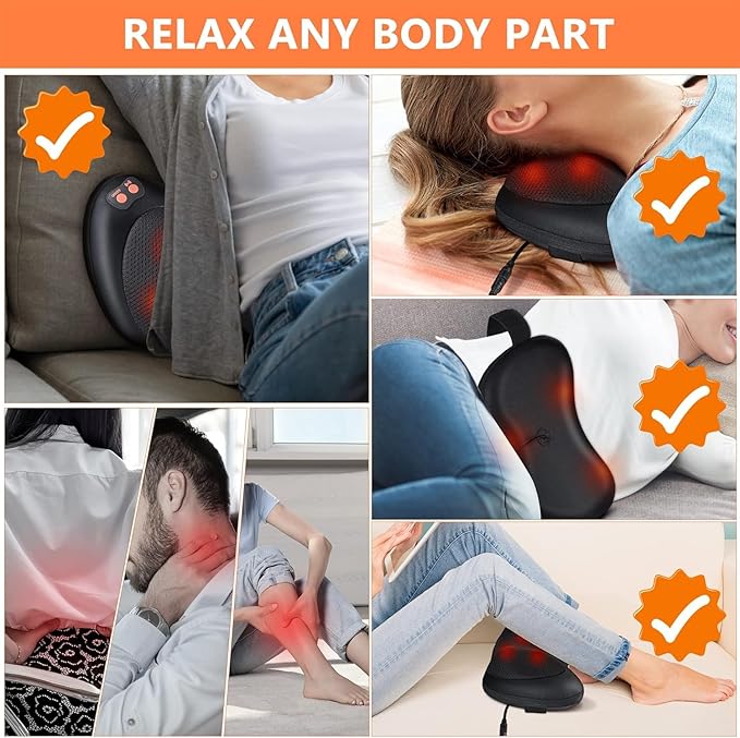 Brelley Neck and Back Massager with Heat Electric Shiatsu Deep Tissue Kneading Massage for Neck Back Shoulders and Legs Gift for Men Women Christmas Mother's Day &amp Father's Day