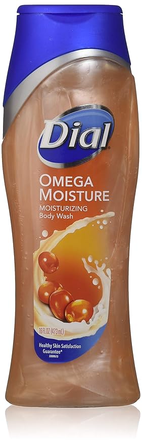 Dial Moisturizing Body Wash - Omega Moisture - Net Wt. 16 FL OZ (473 mL) Per Bottle - Pack of 3 Bottles