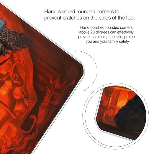 Demon Style Character Scale for Body Weight Anti-Slip Tempered Glass Digital Bathroom Scales Clear LCD Display Weighing Scale Safe Rounded Corners Smart Scales
