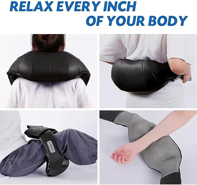Neck Massager with Heat Shiatsu Back Neck and Shoulder Massager Deep Tissue 3D Kneading Massage Use at Home Office Car- Best Gifts for Women Men Mom Dad