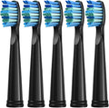 5/10 Pcs Replacement Brush Heads Compatibility for Seago Fairywill Electric Toothbrush Head Refill Tooth Clean(5pcs Black)