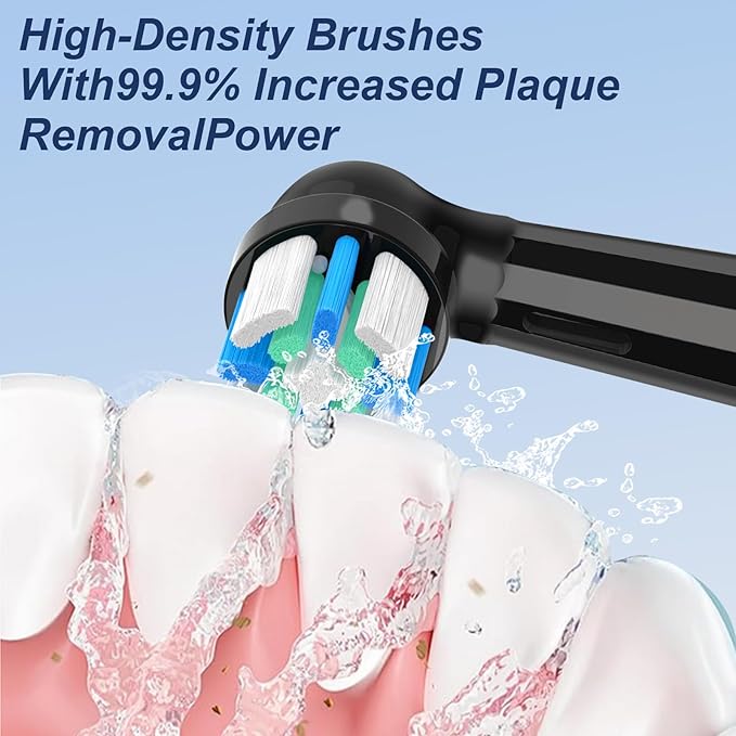 10 Pcs IO Toothbrush Heads with Medium Bristle Compatible with Oral B IO Replacement Heads Compatible with Oral B IO 2/3/4/5/6/7/8/9/10/Deep Clean Series Electric Toothbrushes (Black/White)