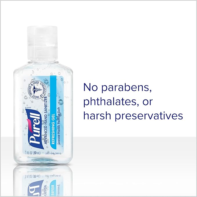 Purell Advanced Hand Sanitizer Refreshing Gel Clean Scent 1 fl oz Travel Size flip-Cap Bottle (Pack of 72) - 3901-72-CMR