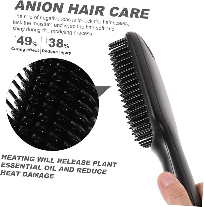 VICASKY Beard Straightener Comb Straightener Brush Fast Heating PTC Element Rotating Power Cord Safe Styling Tool for Mens Hair and Beards Multi Function Hair