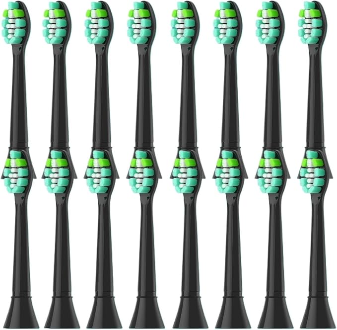 16 Replacement Toothbrush Heads Suitable for Detachable Handles(16pcs Black)