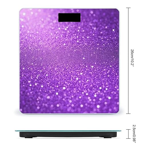 Smart Scale for Body Weight Automatic Switch Digital Bathroom Weighing Scale Purple Glitter Sparkle Pattern