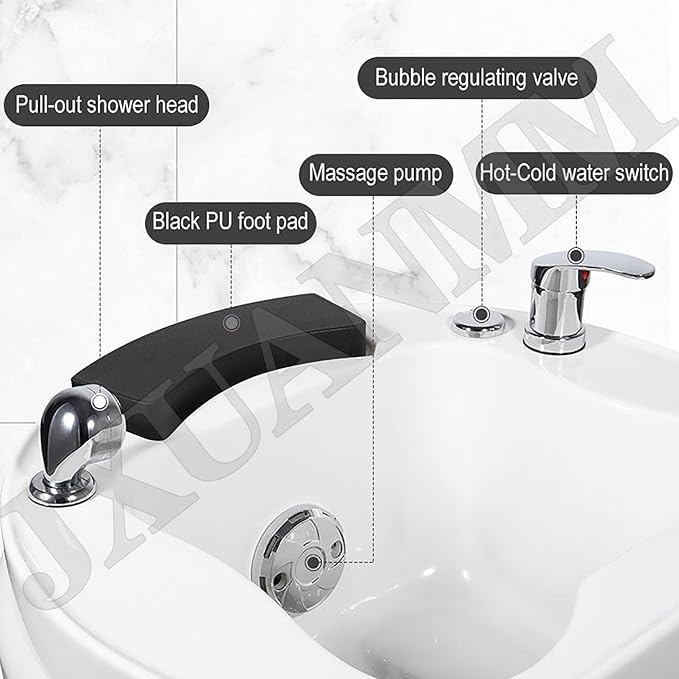 Acrylic Footbath Foot Soak Tub Acrylic Pedicure Sink with Heat and Massage Pedicure Bowl Salon Massage Equipment Home Foot Bath Special for Hotel Foot Bath Club for Foot Soaking H