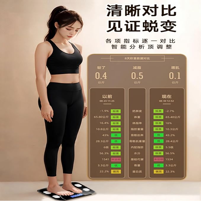 秤智能精准体重秤女家用小型充电人体体质电子称 HomeOffice Body Electric Massagers