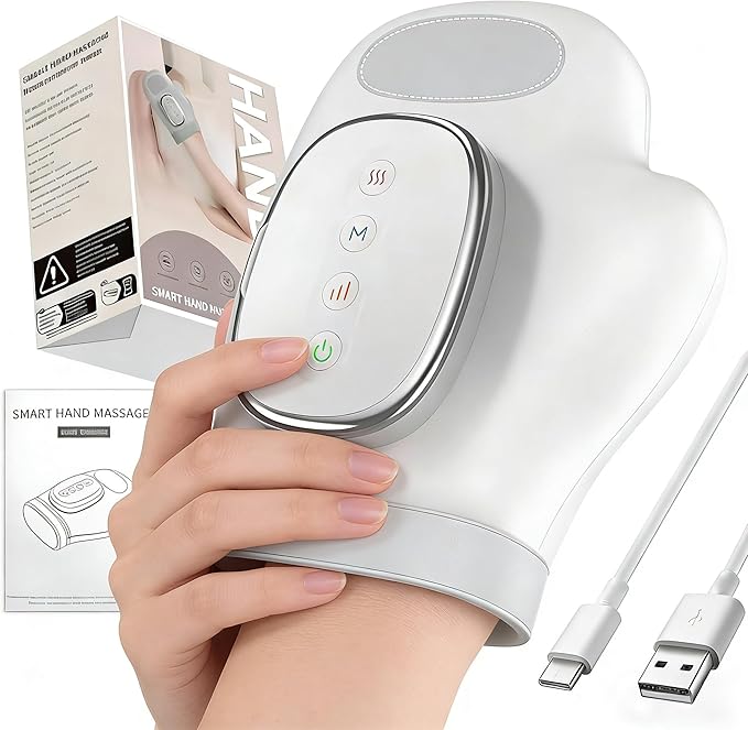 Hand Massagers 3 Heat Settings &amp 5 Compression Levels Smart Hand Massager 2000mAh Cordless with Soothing Warmth for Hand &amp Wrist Discomfort - Hand Massager with Heat and Compression