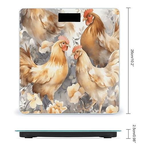 Chicken Duck Bathroom Scale Large LCD Backlight Display Digital Scale Rounded Corners Body Scales Automatic Power On/Off Bathroom Scales for Home Bedrooms