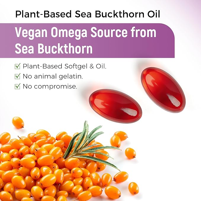 Vaginal Moisture Oral Soft Gel Capsules for Dryness &amp Moisture Organic Sea Buckthorn Oil Capsules Nourishing Wetness &amp Hydration USDA-Certified Women Sea Buckthorn Vaginal Moisturizer Omega