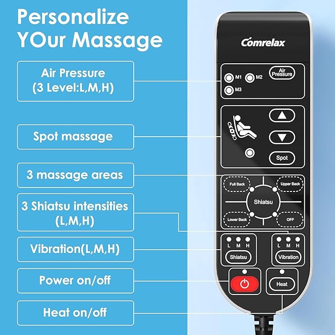 Shiatsu Massage Cushion with Heat Kneading Back Massager for Chair Massage Chair Pad for Office/Home/Family/Friends