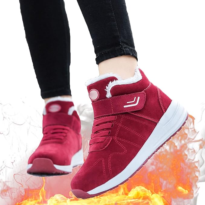 Electric Heated Shoes Comfortable Foot Warmer Shoes Charging Electric Heating Shoes with 3 Temperature Settings and Remote Control for Feet Cold Relief WinterClaretFemale 35