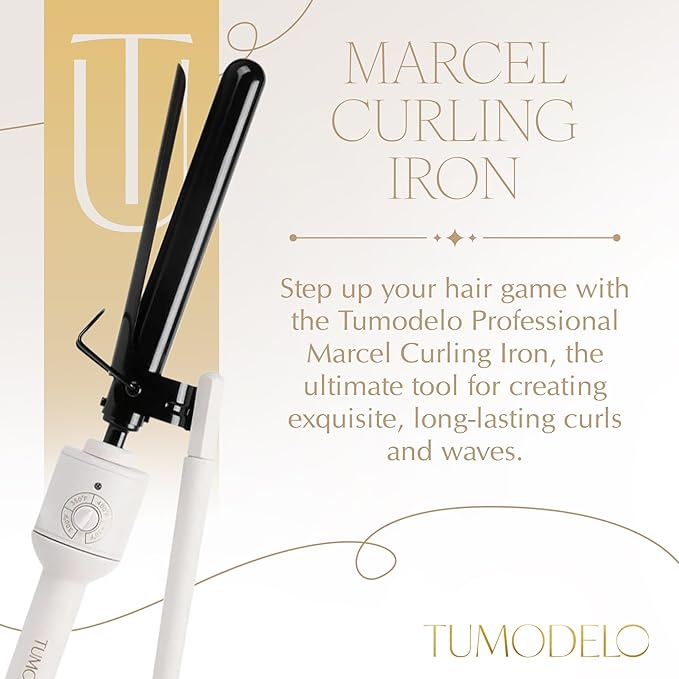 Marcel Curling Iron ¾” Professional Power Barrel – Nano Titanium Ionic Heat Technology for Long-Lasting Curls Temperature Control Ceramic Coating Versatile for Fine to Thick Hair